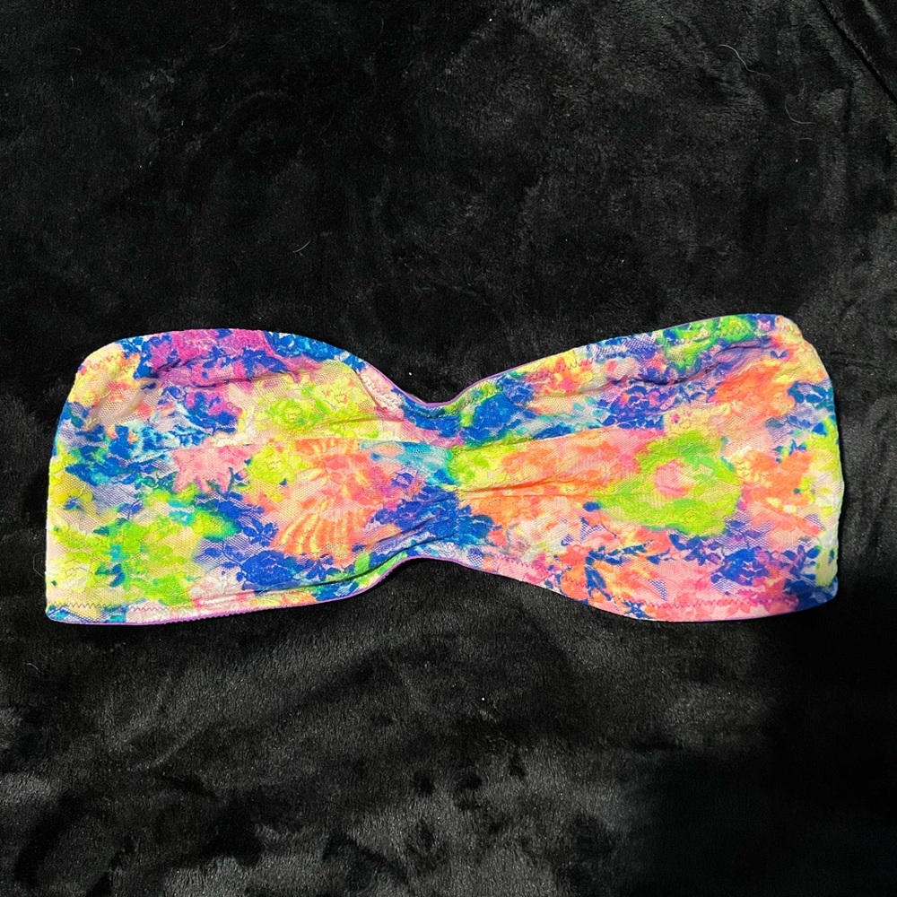 PINK Neon Lace Bandeau - Size M